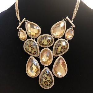 Custom made gold leopard print necklace